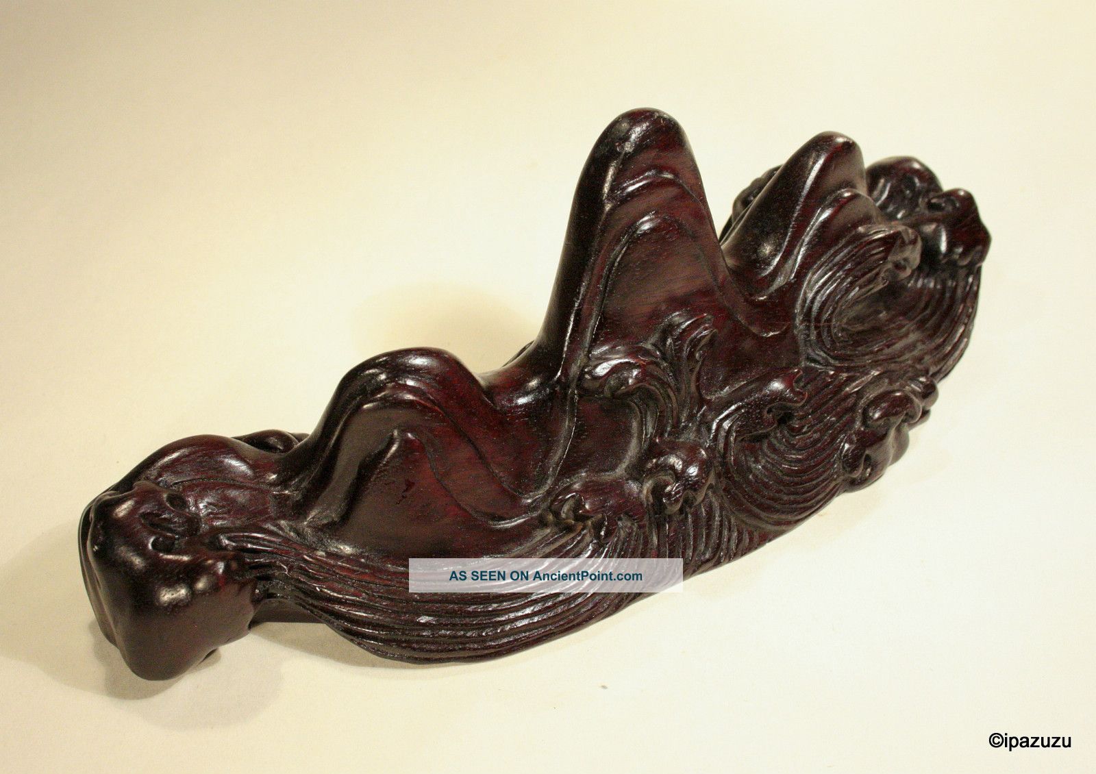 Chinese Scholars Carved Wood Brush Rest Woodenware photo