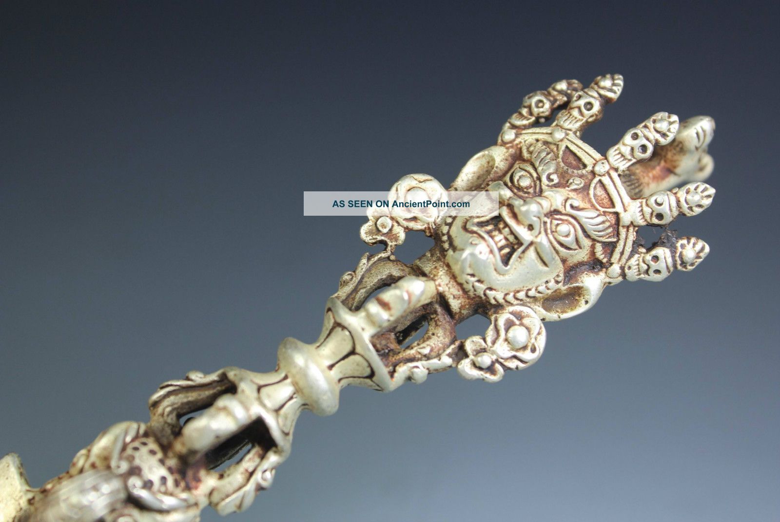 Chinese Old White Copper Handwork Buddha Blessing Decoration Other photo