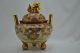 Old Japanese Satsuma Three Leg Censer With Gilded Foo Dog Finial Other photo 2