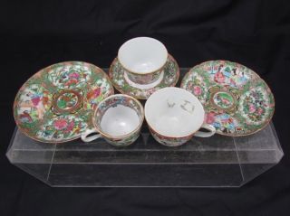 Antique Chinese Rose Medallion Porcelain Dishes & Cups Nr photo