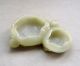 18th C.  Chinese Hetian Jade Carved Lotus Leaf Brush Washer Other photo 4