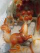 Old Carved Soap Stone Soapstone Figure Red White Squirrel Grapes Grapevine Other photo 2