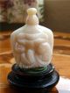 Antique Chinese Carved Opal Snuff Bottle W/ Swan Snuff Bottles photo 1