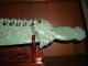 Large Jade Carved Dagger Dragon Decoration & Rings On Wooden Display Stand Other photo 5
