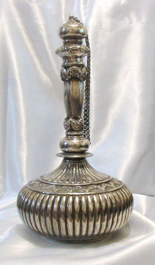 Antique Solid Silver Persian Bottle Decanter photo