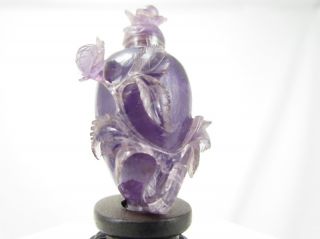 Finely Carved Antique Chinese Amethyst Snuff Bottle photo