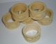 Set 6 Antique Chinese Faux Ivory Napkin Rings Deep Carved C1890 Not Silver Nr Other photo 2