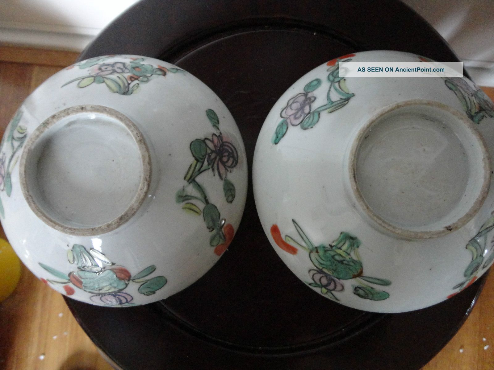 Pair Of Old Chinese Colourful Porcelain Bowls Bowls photo