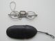 Antique Chinese Glasses With Leather Case Spectacles Robes & Textiles photo 1