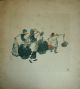 Antique Color Chinese Engraving Print W/red Seals.  Scene Daily Life :2 Salesmen Paintings & Scrolls photo 1