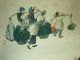 Antique Color Chinese Engraving Print W/red Seals.  Scene Daily Life :2 Salesmen Paintings & Scrolls photo 4