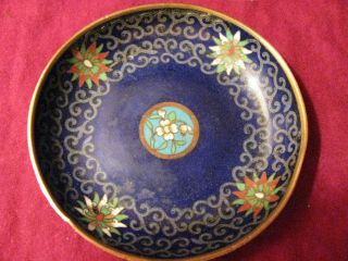 Antique Enameled On Copper Cloisonne Chinese Snuff Dish Bowl No Res photo