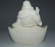 Unusual Chinese Dehua White Porcelain Fortuna Seated Buddha&symbol Of Wealth Buddha photo 7