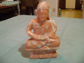 Vintage Marble Sitting Buddha Figure photo
