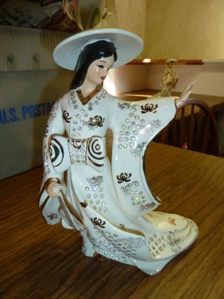 Japanese Ceramic Porcelain Musician Dancer Statue 2 photo