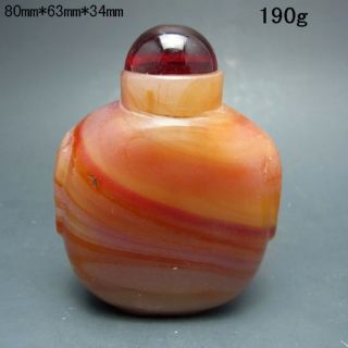 100% Natural Agate Hand - Carved Snuff Bottle Nr/pc2308 photo