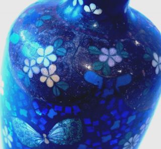 Very Old,  Beautifully Crafted Japanese Enamel Filigree Or Cloisonne Vase W/ Nr photo