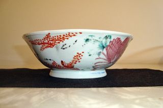 Early 1900 ' S Chinese Porcelain Peony Export Bowl photo
