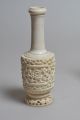 Fine Chinese Carved Bone Miniature Vase Or Snuff Bottle 7”h W Dragons Early 20c Snuff Bottles photo 2