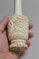 Fine Chinese Carved Bone Miniature Vase Or Snuff Bottle 7”h W Dragons Early 20c Snuff Bottles photo 3
