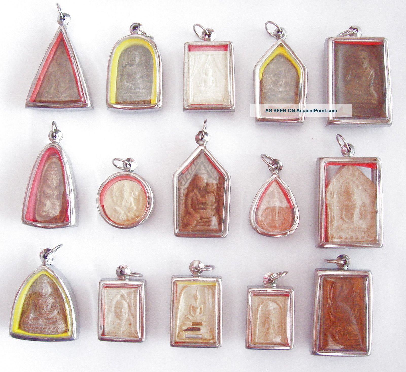 15 Thai Buddhist Buddha Antique Clay Amulet Medallions Amulets photo