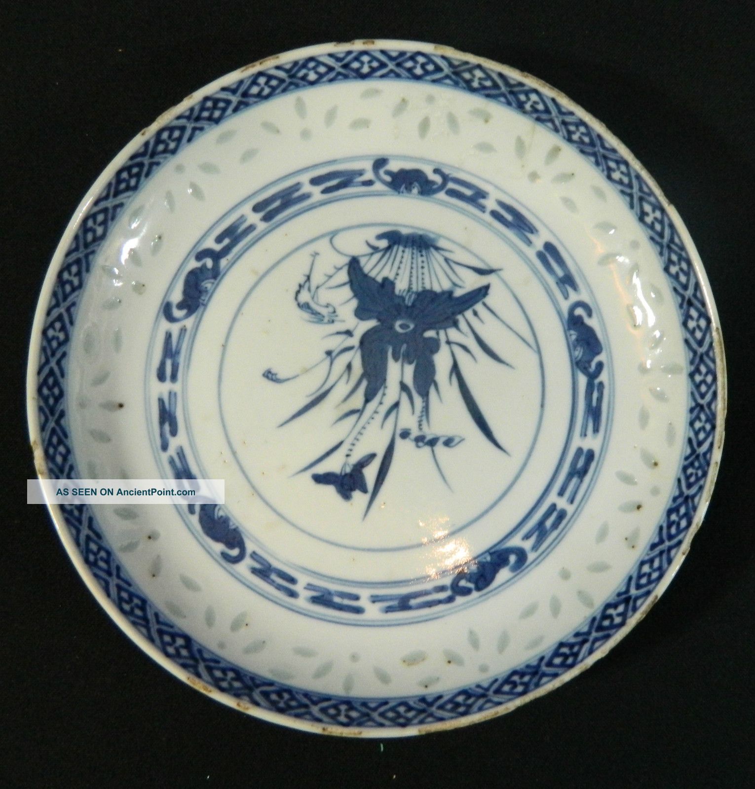 Chinese Hand Painted Porcelain Charger Plate 17th Century Signed Plates photo