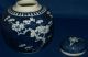 Antique Chinese Ginger Jar; Sapphire Blue With Prunis Blossoms Other photo 3