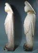 Very Fine Old Pair Of Japan Japanese Marble Statues Of Kwan Yin Ca.  1900 Statues photo 3