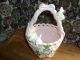 Vintage Made In China Pink Easter Basket With Bunnies 8 Inch Tall / Porcelain Baskets photo 1