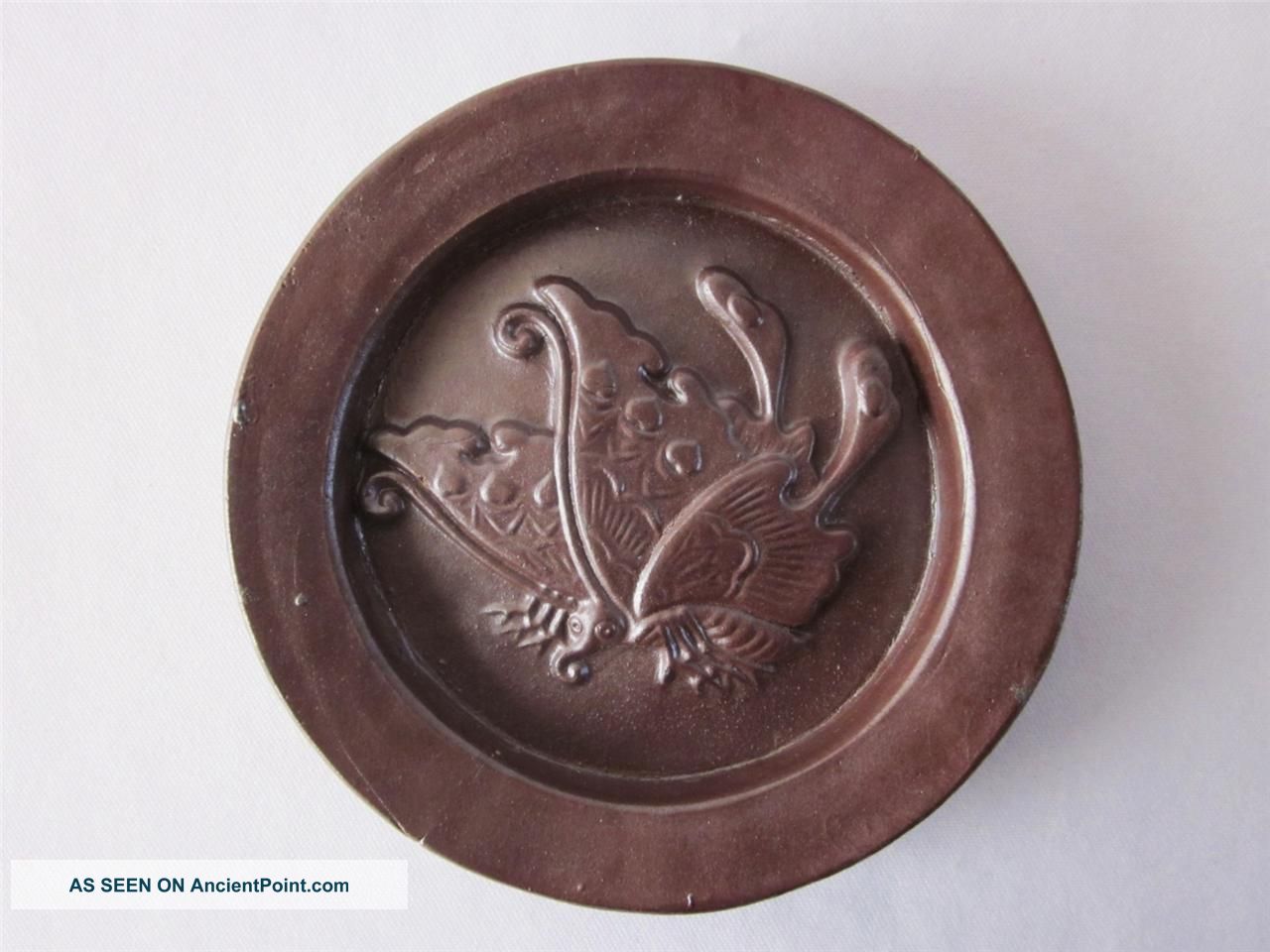 Japanese Bizen Ware Roof Tile Kawara Statue By Yukei Kimura; Butterfly/ 943 Other photo