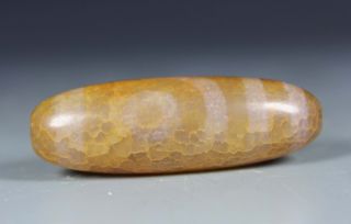 Nepal Tibet Old Agate Collectibles Decorated Handwork Dzi Bead Pendant photo