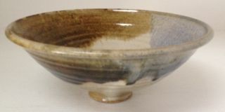 Vintage Japanese Glaze Stoneware Rice Or Serving Bowl 9.  25 