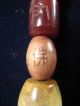 Fine Tibet Tibetan Buddhist Stone,  Wood,  Turquoise & Pottery Necklace Ca.  1920 ' S Tibet photo 7