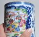 Antique 18thc Chinese Mandarin Porcelain Tankard Big Tea Cup Figures Landscapes Glasses & Cups photo 4