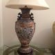 Antique Unique Asian Table Lamp Hand Made Painted Enameled Ceramic Vase - Japan Other photo 1
