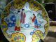 Antique Vintage Geisha Girl Plate Yellow Floral And Darling Art Pottery Plates photo 2