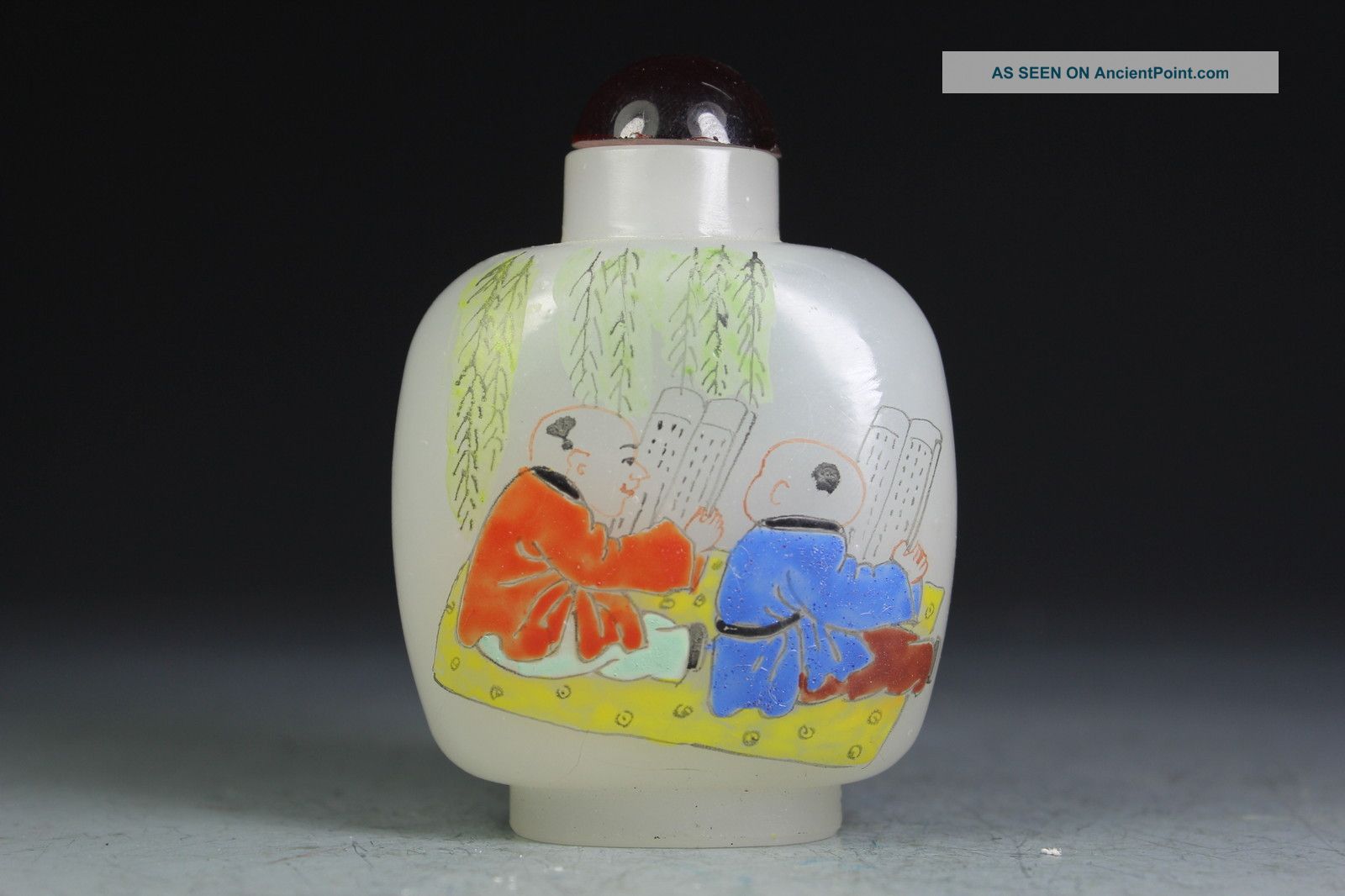 Chinese Handwork Jade Kid Old Snuff Bottle Snuff Bottles photo