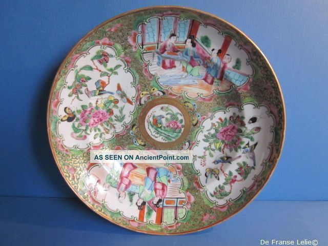 A 19th Century Chinese Canton Plate Vases photo