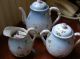 Antique Three Piece Tea Set Chinese / Japanese Blue Blush Ivory Glaze Other photo 3