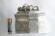 Antique Solid Silver Box From Southeast Asia Heavily Embossed Circa 1800s Boxes photo 3