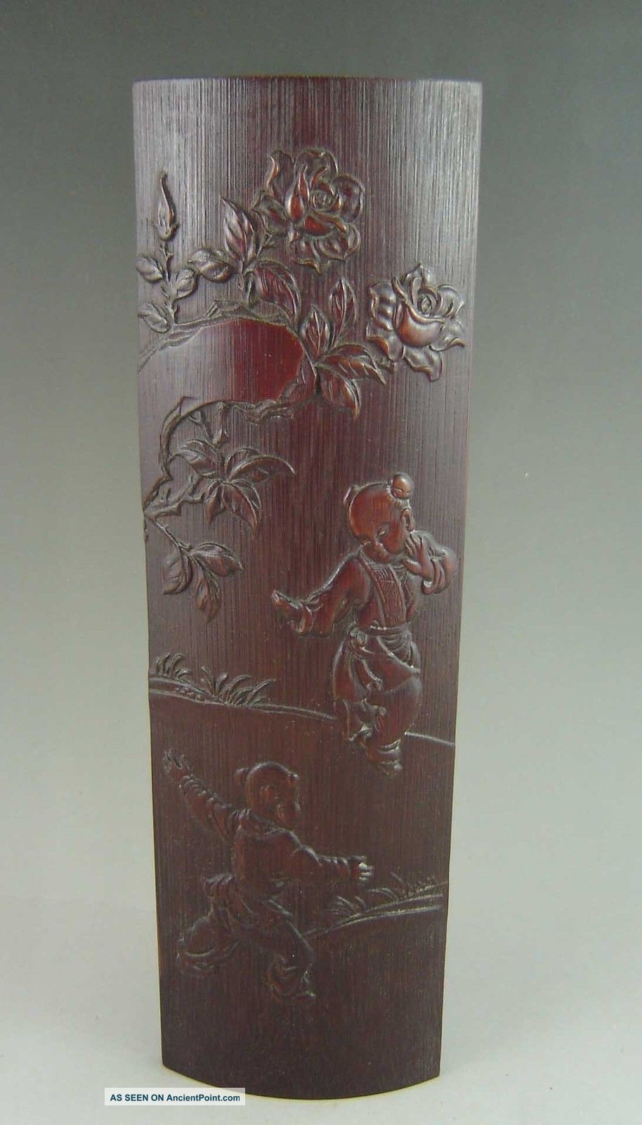 Old Chinese Bamboo Carved Urchin Writing Brush Holder Other photo