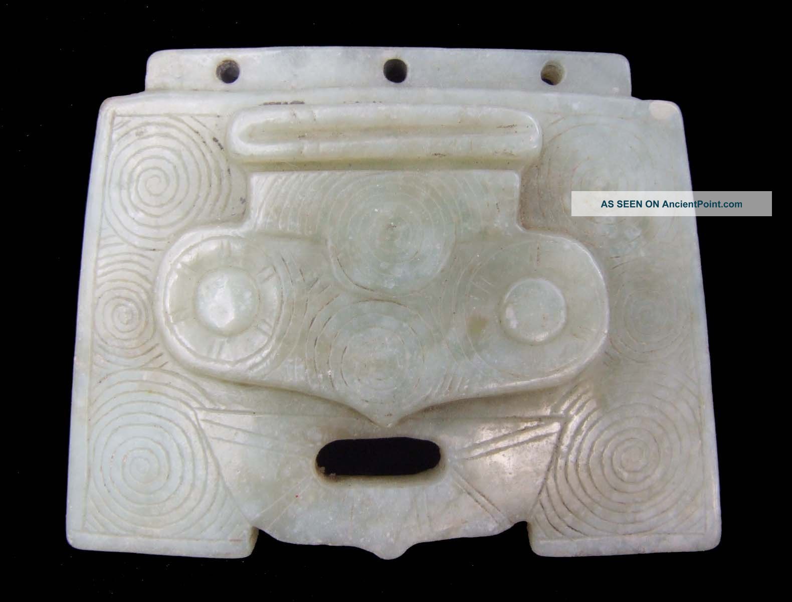 Chinese Old Jade Mask Pendant - Bury Along With An Article Amulets photo