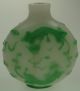 Antique Chinese Jade White & Green Snuff Bottle Chilong Dragon Snuff Bottles photo 10
