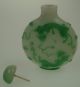 Antique Chinese Jade White & Green Snuff Bottle Chilong Dragon Snuff Bottles photo 2