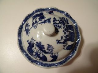 Antique Blue & White Chinese Bowl W/lid photo