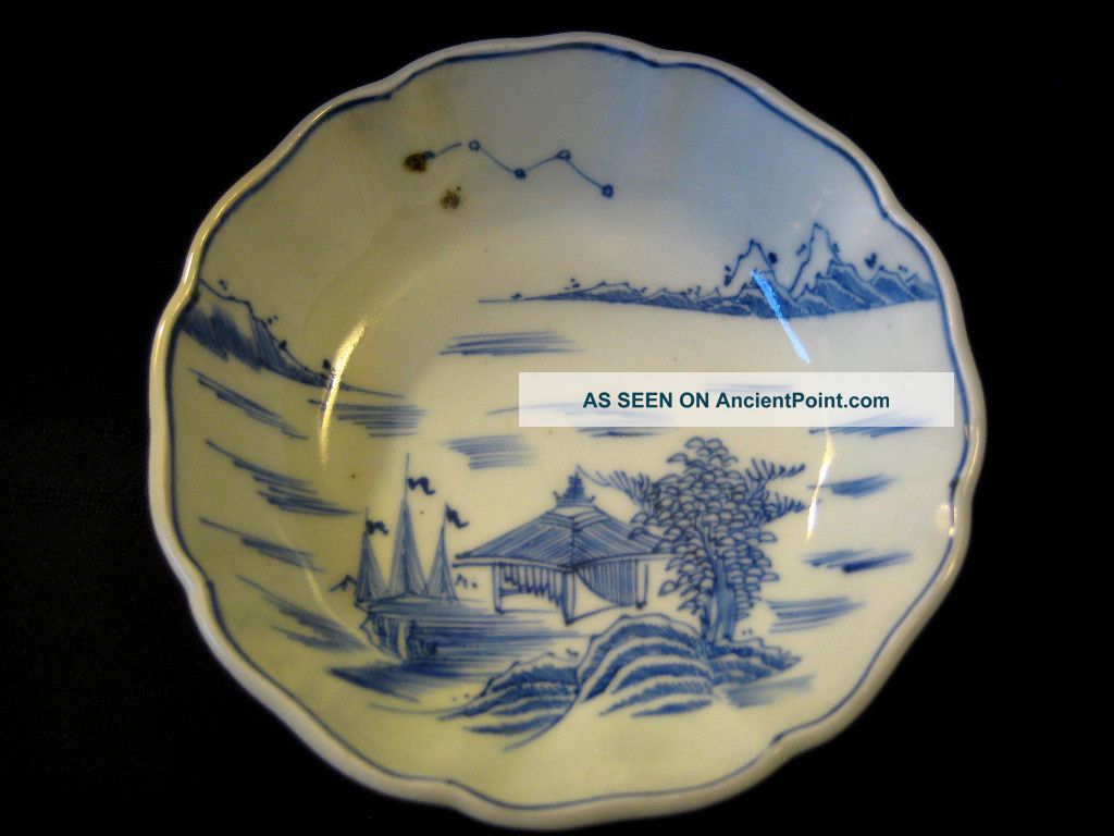 Antique Ko Imari Sometsuki Blue & White Bowl W/cassiopeia Constellation In Sky Bowls photo