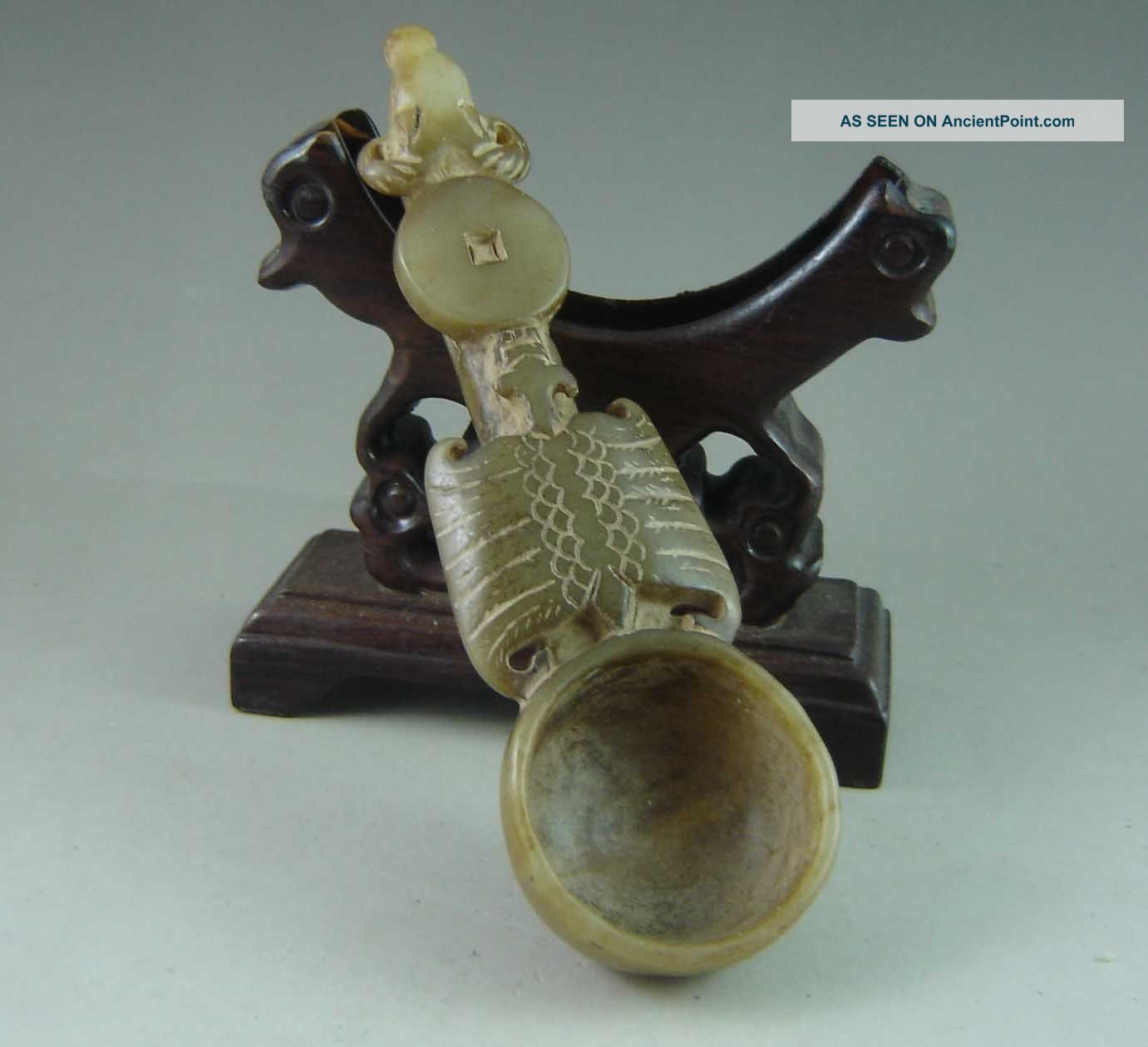 Old Chinese Hetian Jade Carved Spatula Carving Other photo