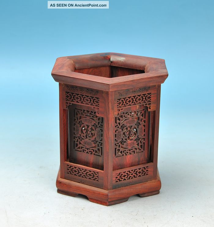 And Amazing 18th Century The Chinese Hollow Mahogany Hand - Carved Pen Holder Other photo