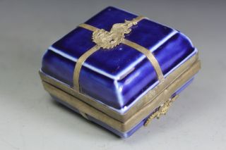 Asian Old Porcelain Collectibles Decorated Handwork Armored Phoenix Jewelry Box photo