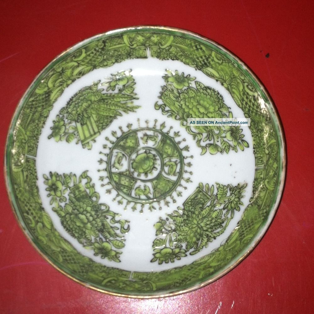 Rare Antique Green Fitzhugh Small Plate Chinese Asian Theme Other photo